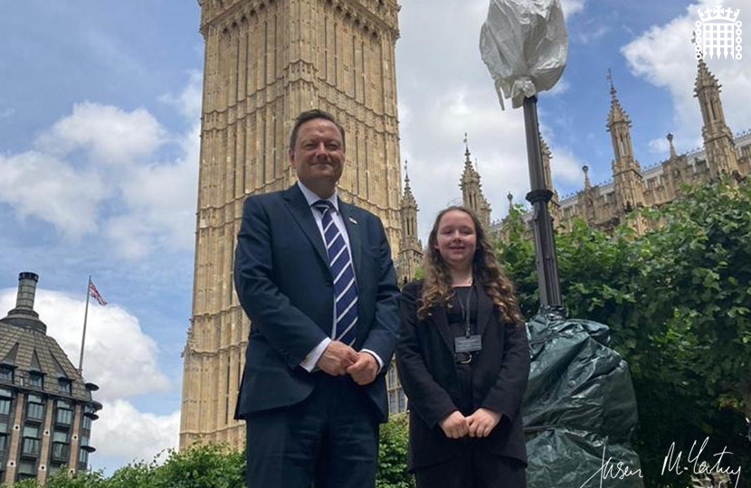 Jason McCartney MP welcomes students to Westminster