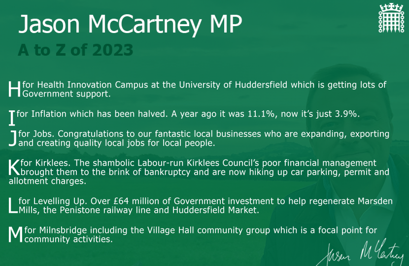 Happy New Year from Jason McCartney MP