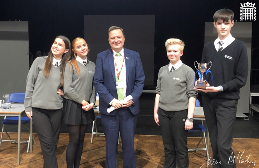 Jason McCartney MP adjudicates at Holmfirth High Schools debate competition