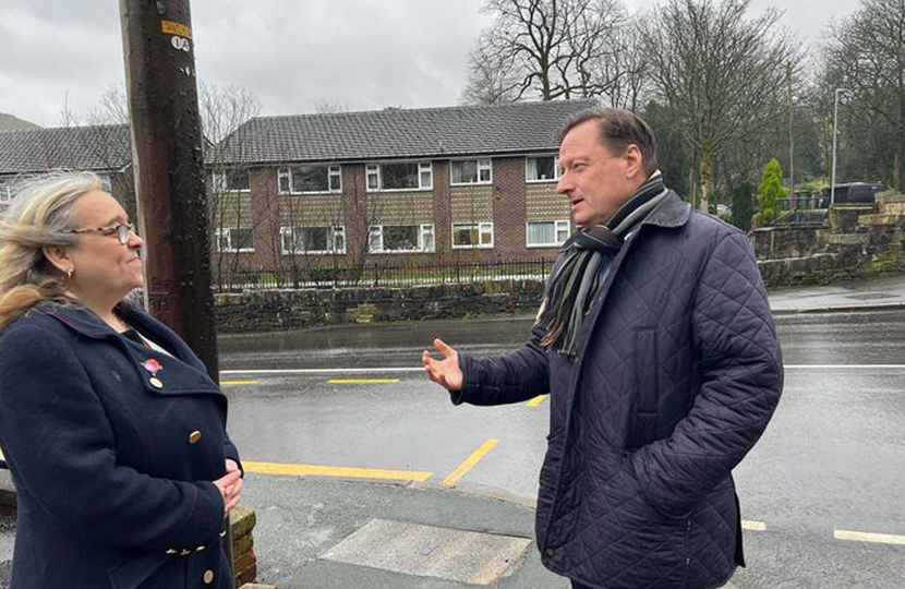 Jason McCartney MP and Cllr Donna Bellamy in Meltham