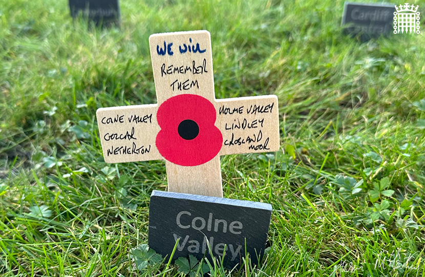 Jason McCartney MP plants a cross in the UK Parliament Constituency Garden of Remembrance