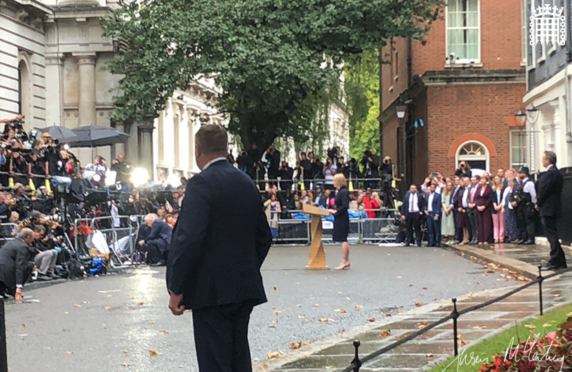 Jason McCartney MP was in Downing Street as Liz Truss gave her first speech as our Prime Minister