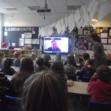 Zoom with Class 5 at Holmfirth J I & N school