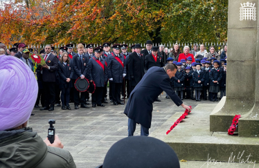 Jason McCartney MP paid his respects at the Greenhead Park memorial in Huddersfield