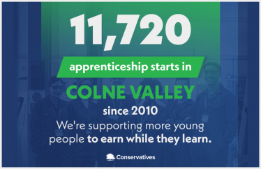 Jason McCartney MP welcomes 11,720 new apprenticeships in Colne Valley from Conservative governments since 2010